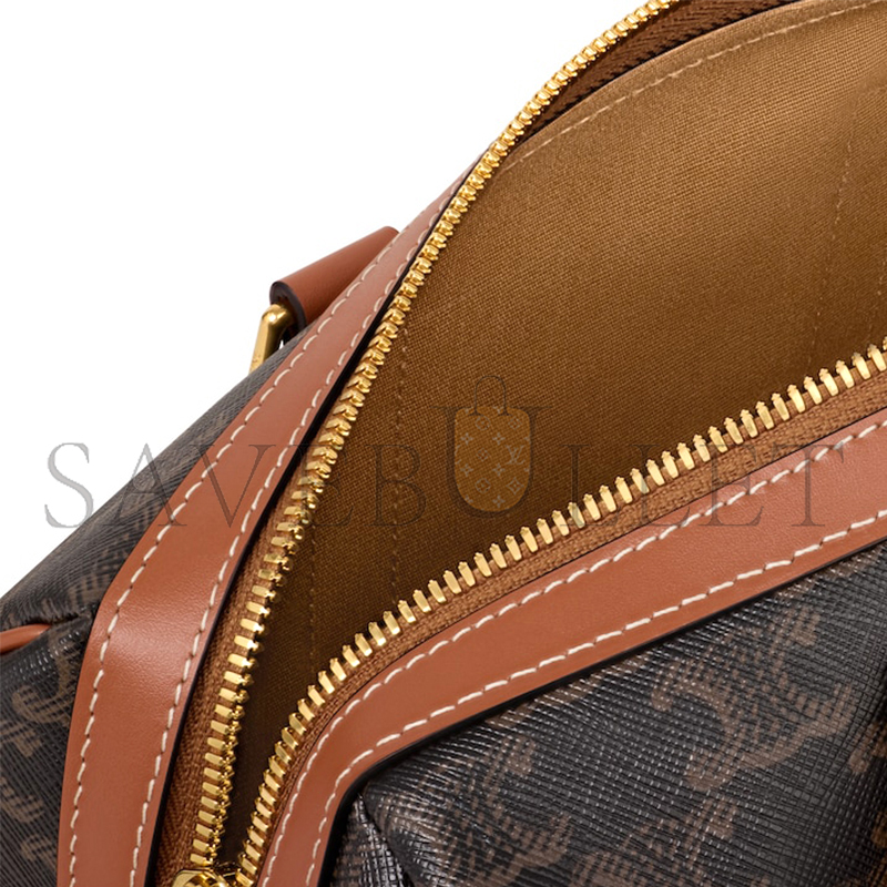 CELINE MEDIUM BOSTON IN TRIOMPHE CANVAS AND CALFSKIN 121322CAS.04LU (25*19*13cm)